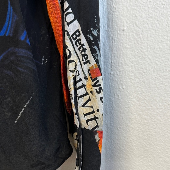 Alice + Olivia Willa Floral Print Silk Placket Blouse Top Size L - Picture 6 of 9